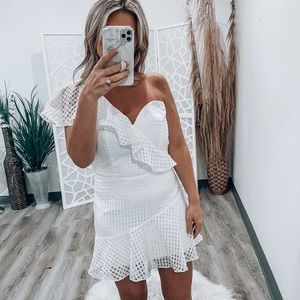 White One Shoulder Dress From Revolve